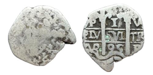 373   -  Carlos II (1665-1700). 1 real. 1695. Potosí. VR. (Cal-734).
