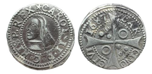 374   -  Carlos II (1665-1700). 1 croat. 1687. Barcelona. (Cal-210).