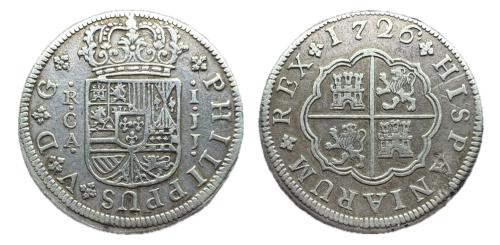 382   -  Felipe V (1700-1746). 1 real. 1726. Cuenca. JJ. (Cal-352).
