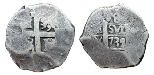 385   -  Felipe V (1700-1746). 8 reales. 1739. Lima. V.
