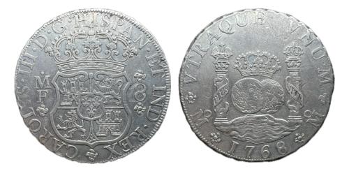 393   -  Carlos III (1759-1788). 8 reales. 1768. México. MF. (Cal-1094)