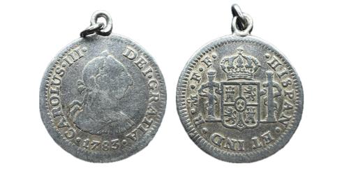 401   -  Carlos III (1759-1788). 1/2 real. 1783. México. FF. (Cal-210).