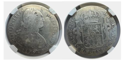 404   -  Carlos IV (1788-1808). 8 reales. 1791. México. FM. (Cal-953).