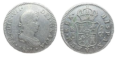 417   -  Fernando VII (1808-1833). 2 reales. 1811. Cádiz. CI. (Cal-724).