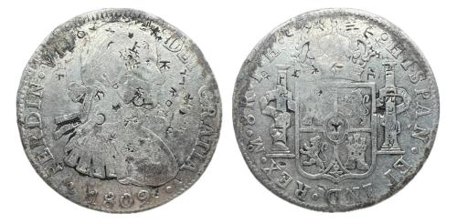 421   -  Fernando VII . 8 reales. 1809. México. TH. (Cal-539).