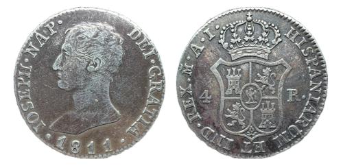 425   -  José Napoleón (1808-1814). 4 reales. 1811. Madrid. AI