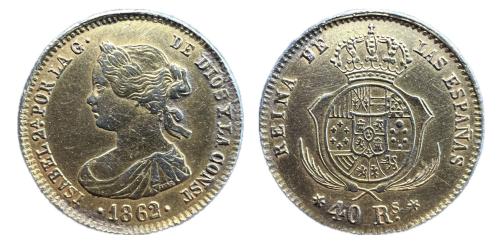 435   -  Isabel II (1833-1868). 40 reales. 1862. Madrid. (Cal-104).