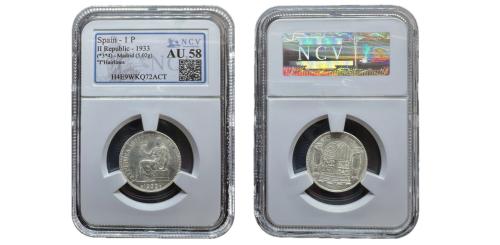 439   -  II República. 1 peseta. 1933*3-4. Madrid. (Cal-34)