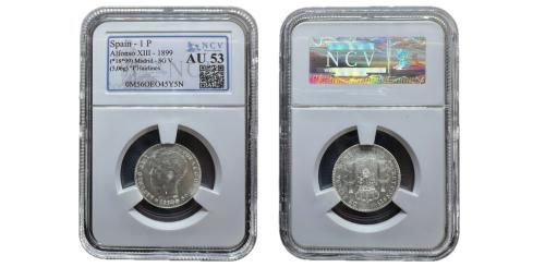 465 - Alfonso XIII (1886-1931). 1 peseta. 1899*18-99. Madrid. SGV. (Cal-57)