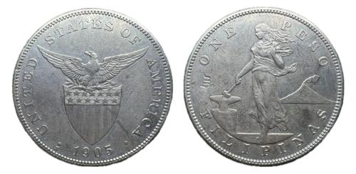 481   -  Filipinas. 1 peso. 1905. San Francisco. (Km-168).