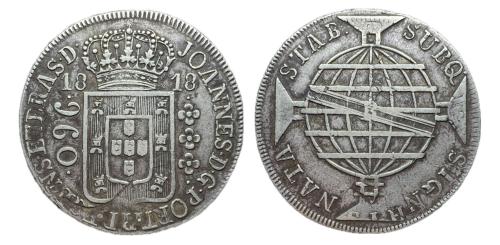 486   -  Brasil. Joao Príncipe Regente. 960 reis. 1818. Bahía. B. (Km-307.1).