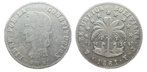 493   -  Bolivia. 8 soles. 1861. Potosí. FJ. (Km-138.6).