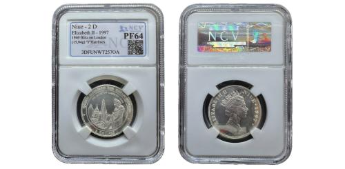 508   -  Niue. Elizabeth II. 2 dollars. 1997. (Km-258). Ag. 15,94 g. Blitz on London. Limpiada.