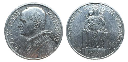 512   -  Vaticano. Pío XI. 10 liras . 1934. (Km-18).