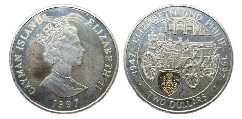 519   -  Islas Caimán. Isabel II. 2 dólares. 1997. (Km-128).
