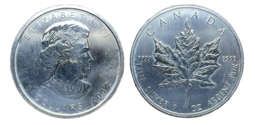 521   -  Canada. Elizabeth II. 5 dollars. 2012. Maple Leaf. (Km-625)