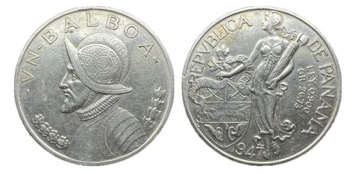 525   -  Panamá. 1 balboa. 1947. ag. (Km-13).