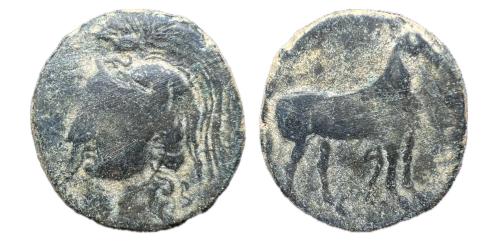 54   -  Cartagonova. Calco. 237-209 a.C. Ceca incierta bajo ocupación Cartaginesa. (Abh-526).