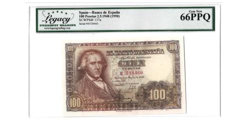 540   -  1948. 100 pesetas. (Ed. 456a) (Pick 137a).