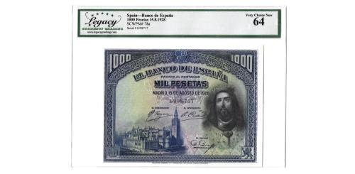544   -  1928. 1000 pesetas. (Ed. 357) (Pick 78a).