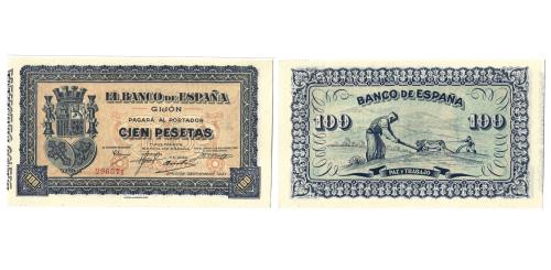 553   -  1937. Gijón. 100 pesetas. (Ed. 399) (Pick S580)