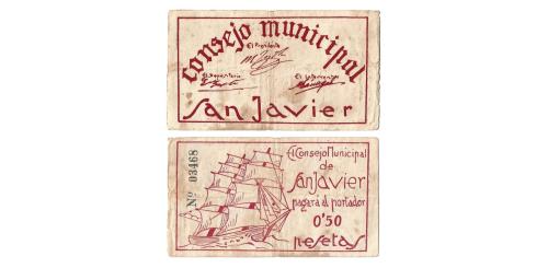 556   -  San Javier (Murcia). Consejo Municipal. 50 céntimos. (C. 268a). (KG. 675a). (RGH. 4681).
