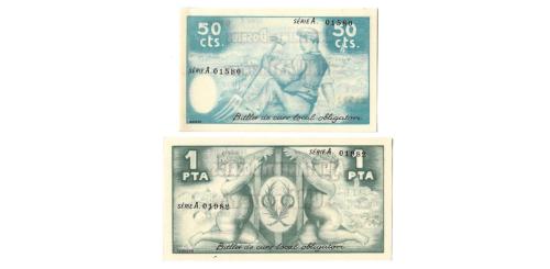 571   -  Barcelona. Dosrius. 50cts y 1pta. (RGH. 7721/22).