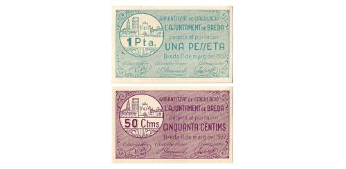 573   -  Gerona. Breda. 50cts y 1pta. (RGH. 7200/01). E. SC-