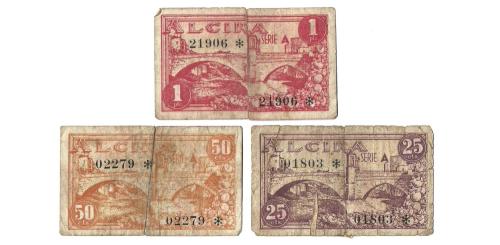 583   -  Valencia. Alcira. 25cts 50cts y 1pta. (RGH. 324/5/6). C. RC