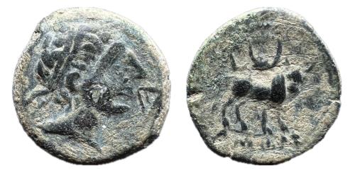 96   -  Kastilo-Castulo. Semis. 180 a.C. Cazlona (Jaén). (Abh-722).