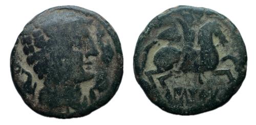 104 - Iltirta. As. Unidad. 200-20 a.C. Lleida (Cataluña). (Abh-1465). (MIB-67/70b)