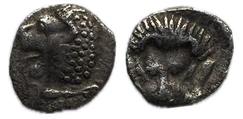 11 - Caria. Mylasa. Hemiobolo. Alrededor del 420-390 a.C.(HN Online 673; SNG Kayhan 833–6)