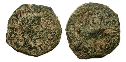 124   -  Saguntum. Época de Tiberio. Semis.Mitad. 14-36 a.C. Sagunto (Valencia).