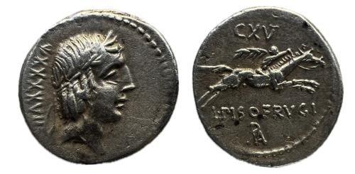 140 - Calpurnia. Lucio Calpurnio Pisón Frugi. Denario. 67 a.C. Roma.