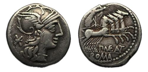 147 - Maenia. Publius Maenius Antiacus. Denario. 132 a.C. Roma. (Ffc-831).