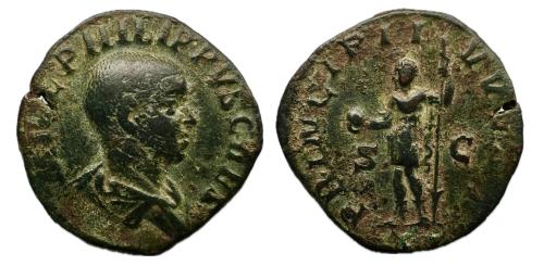 206 - Filipo II. Sestercio.Roma. 244-246 d.C. (Ric-IV 256a). (C-49). Anv.: M IVL PHILIPPVS CAES.