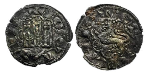 275 - Reino de Castilla y León. Alfonso X (1252-1284). Novén-dinero seisén. Murcia