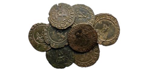 290 - Fernando e Isabel (1474-1504). Lote con 9 blancas de diversas cecas. Interesante
