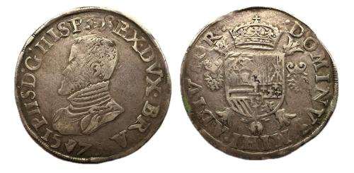 306 - Felipe II (1556-1598). 1 escudo. Felipe. 1575. Amberes. (Vanhoudt-298 AN)