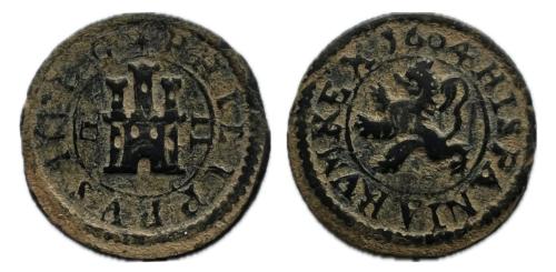 308 - Felipe III (1598-1621). 2 maravedís. 1604. Segovia. (Cal-186). (Jarabo-Sanahuja D263)