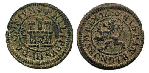 309 - Felipe III (1598-1621). 2 maravedís. 1600. Segovia. C. (Cal-181)