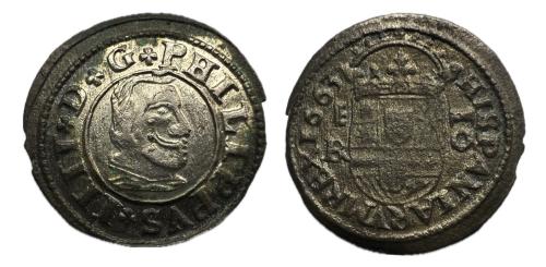 325 - Felipe IV (1621-1665). 16 maravedís. 1663. Segovia. BR. (Cal-489)
