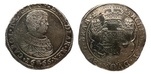340 - Carlos II (1665-1700). 1 Ducatón. 1666. Amberes. (Vti. 481). (Vanhoudt-692.AN)