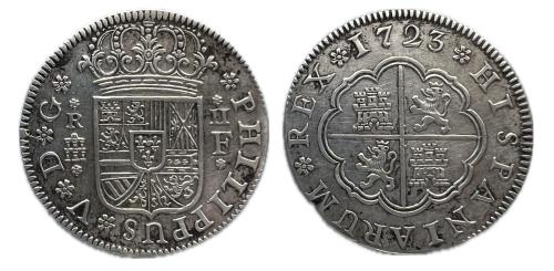 342 - Felipe V (1700-1746). 2 reales. 1723. Segovia. F. (Cal-958)