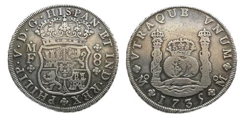 344 - Felipe V (1700-1746). 8 reales. 1735. México. MF. (Cal-1143)