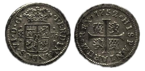 355 - Fernando VI (1746-1759). 1/2 real. 1752. Madrid. JB