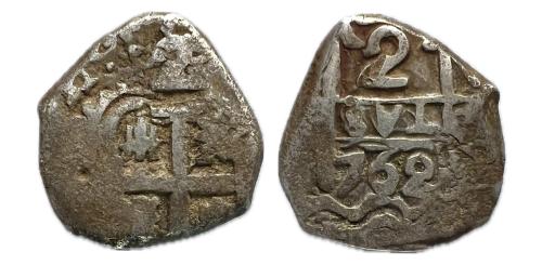 364 - Carlos III (1759-1788). 2 reales. 1762. Potosí. V-(Y). (Cal-688)