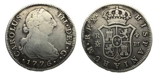 374 - Carlos III (1759-1788). 4 reales. 1776. Madrid. PJ