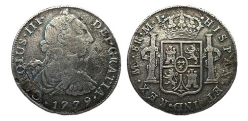 376 - Carlos III (1759-1788). 8 reales. 1779. Lima. MJ. (Cal-1045)
