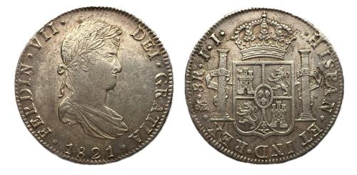 433   -  Fernando VII (1808-1833). 8 reales. 1821. México. JJ. (Cal-1337)